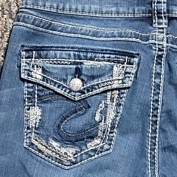 Silver AIKO Mid Slim Boot Cut Fluid Denim Jeans Size 29 - Picture 14 of 15